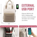 LOVEVOOK Laptop Backpack for Women Men 15.6 Inch Laptop Bag with USB Port Fashion Student Bookbag Waterproof Backpacks Teacher Nurse Stylish Travel Bags Vintage Daypacks for School, College, Work - Image 5